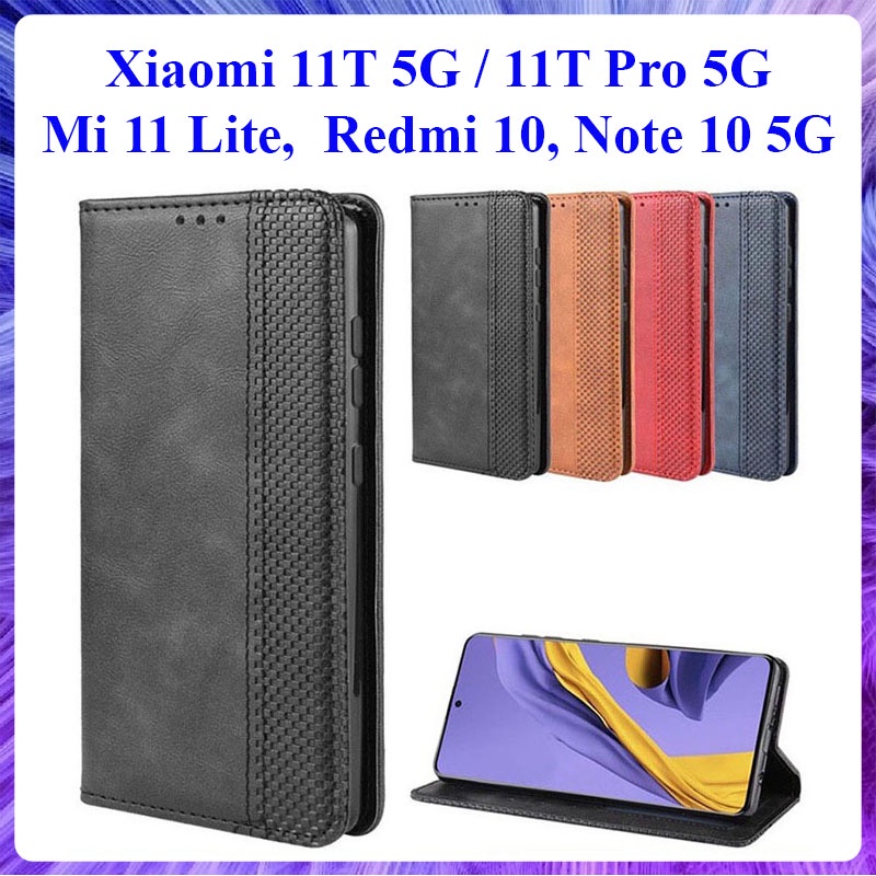 Bao da dạng ví Xiaomi Redmi 10, Redmi Note 10 5G, 11T 5G, 11T Pro 5G, Mi 11 Lite 5G NE ngăn đựng thẻ ATM tiền