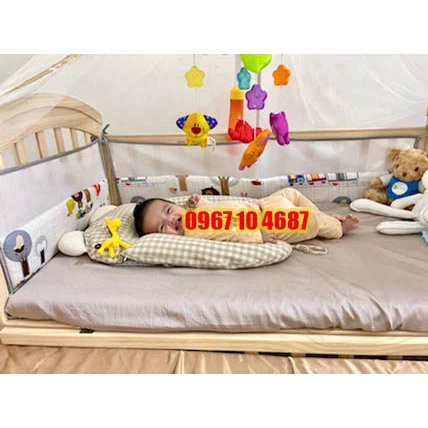 Quây cũi phối lưới cho bé - Nhận may theo size cũi bé