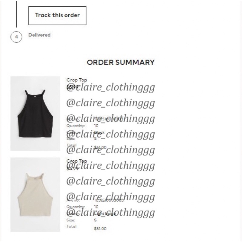 Áo H&M Crop Top Cổ Dây Khoét Nách