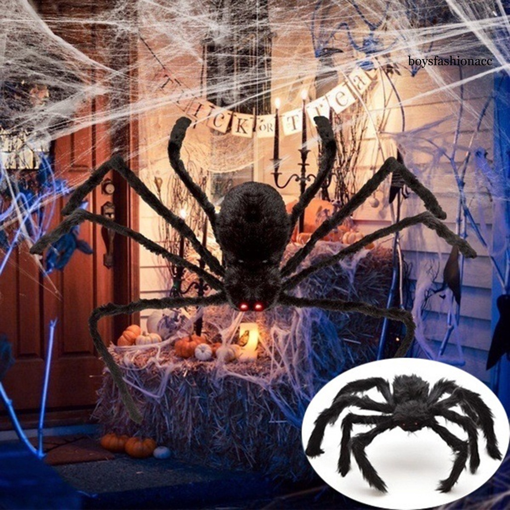 Nhện Giả Mắt Đỏ Mắt Đỏ Đen Sống Động Trang Trí Halloween / Giáng Sinh