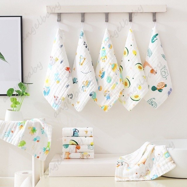 Khăn Cotton Lau Mặt Cho Bé Sơ Sinh 6 Lớp
