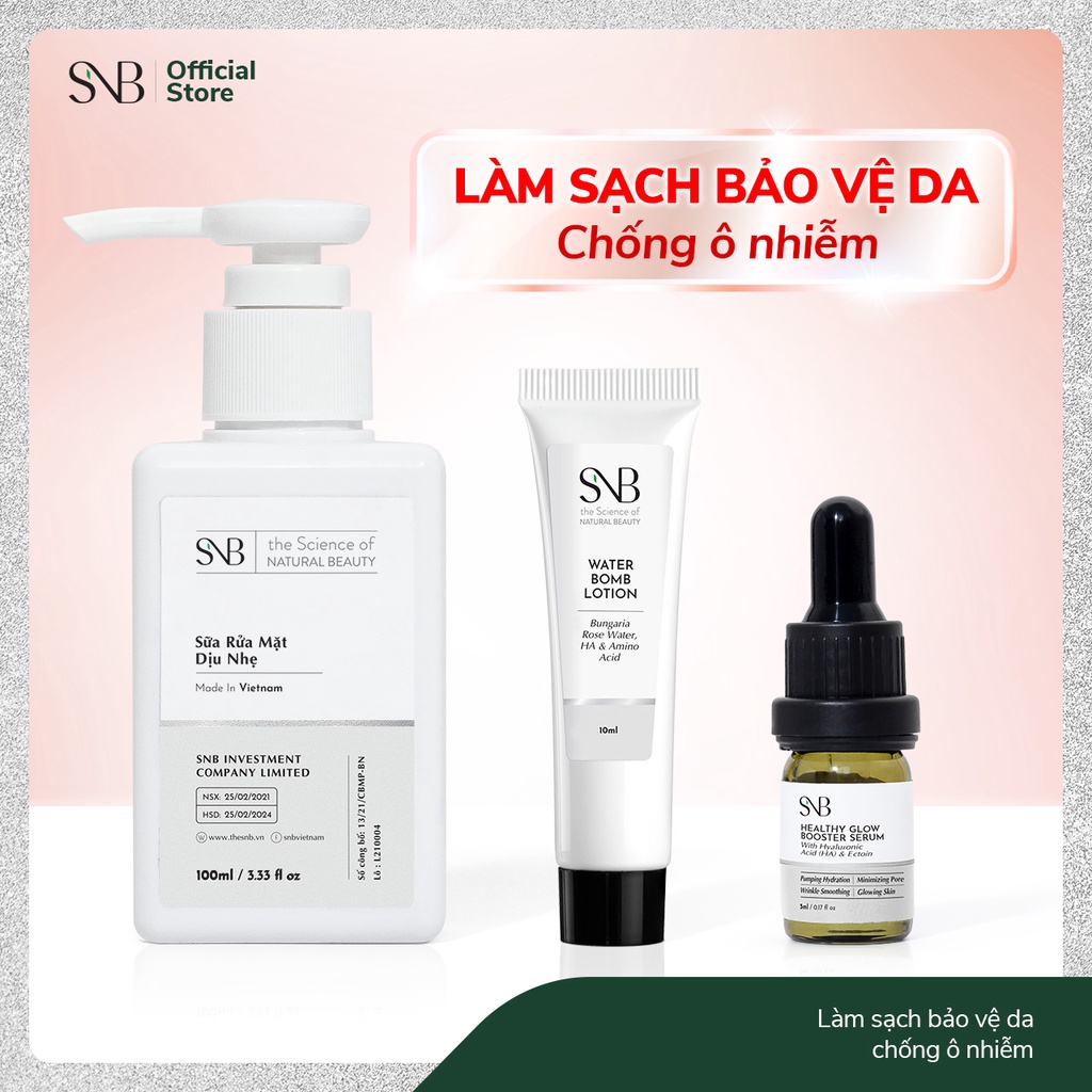 SNB Bộ Sản Phẩm Làm Sạch Bảo Vệ Da Trước Tác Nhân Ô Nhiễm SNB25 - Làm Sạch Da, Dưỡng Da mềm mượt