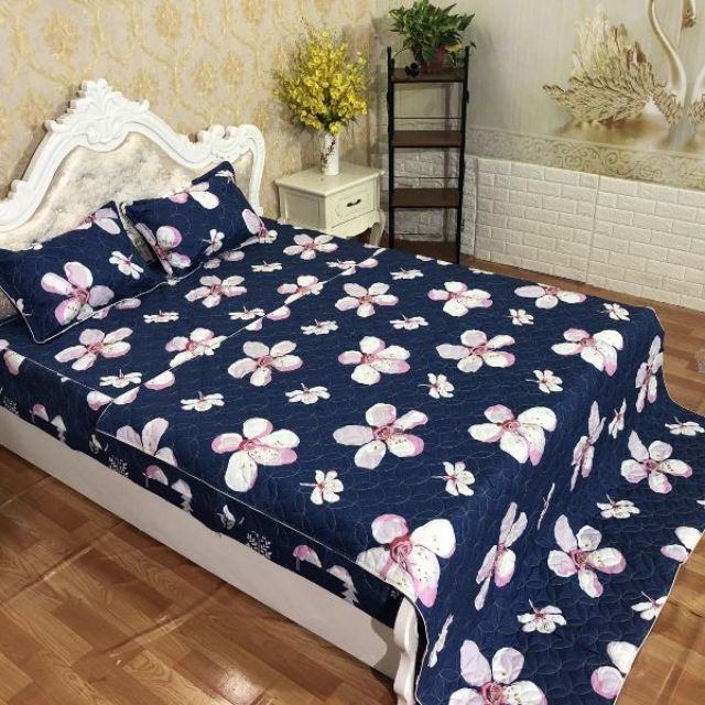 Drap 1.8x2m nền xanh hoa cúc