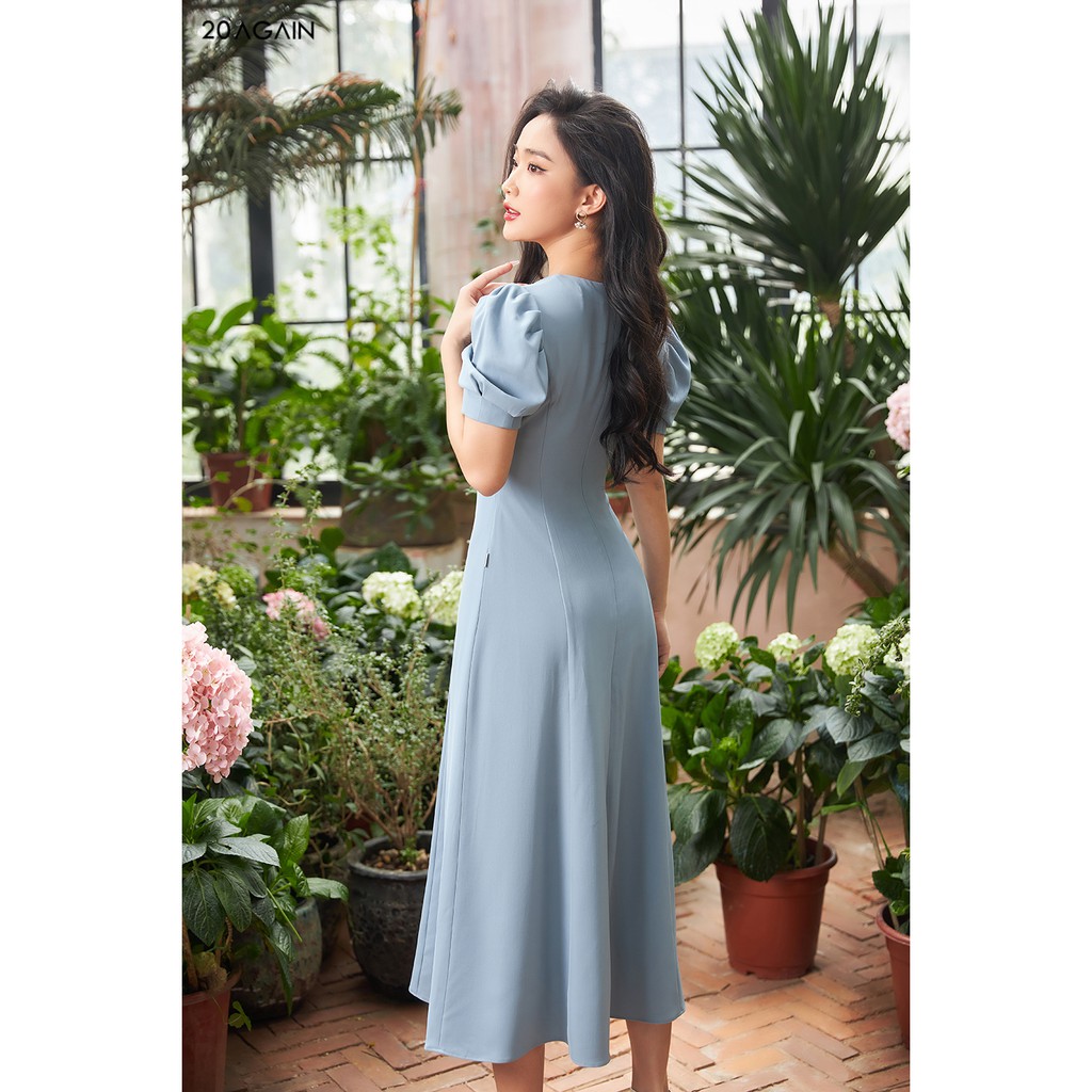 Đầm Xòe tay bồng nơ ngực 20Again DDA1261 | BigBuy360 - bigbuy360.vn