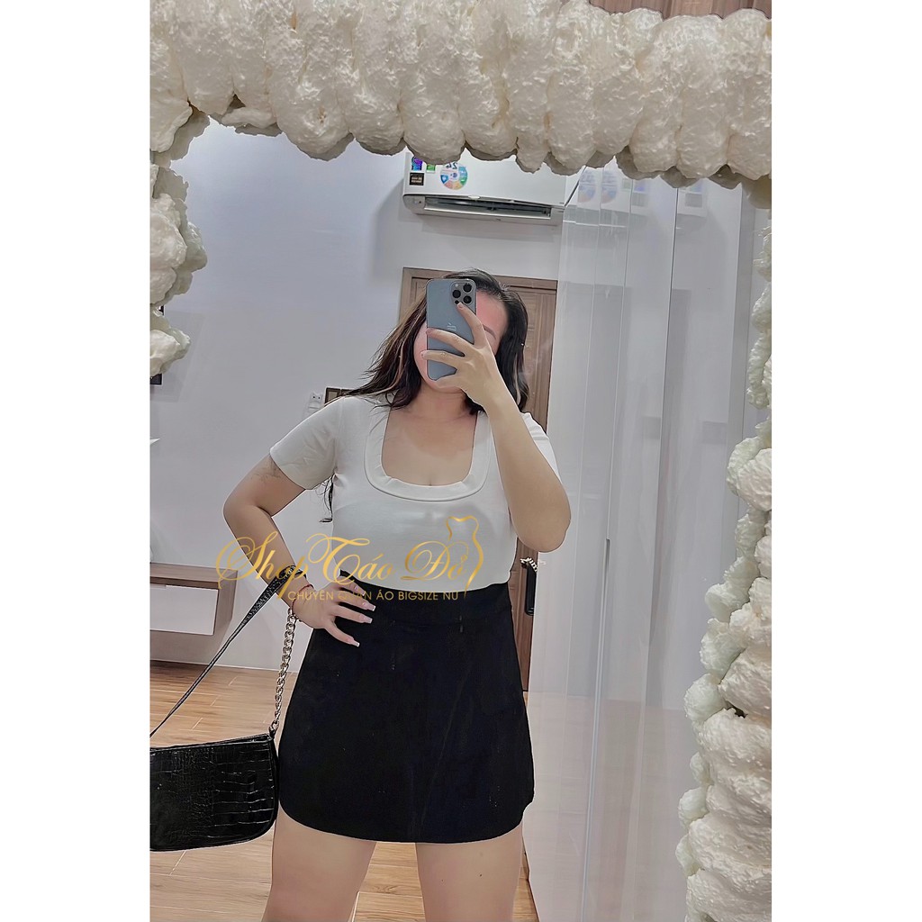 (TÁO ĐỎ BIGSIZE 55-90KG) ÁO THUN CỔ U TAY NGẮN TRƠN BORIP SIÊU XINH SANG CHẢNH FORM TO ( ảnh thật shop chụp 100%)🥰🥰🥰