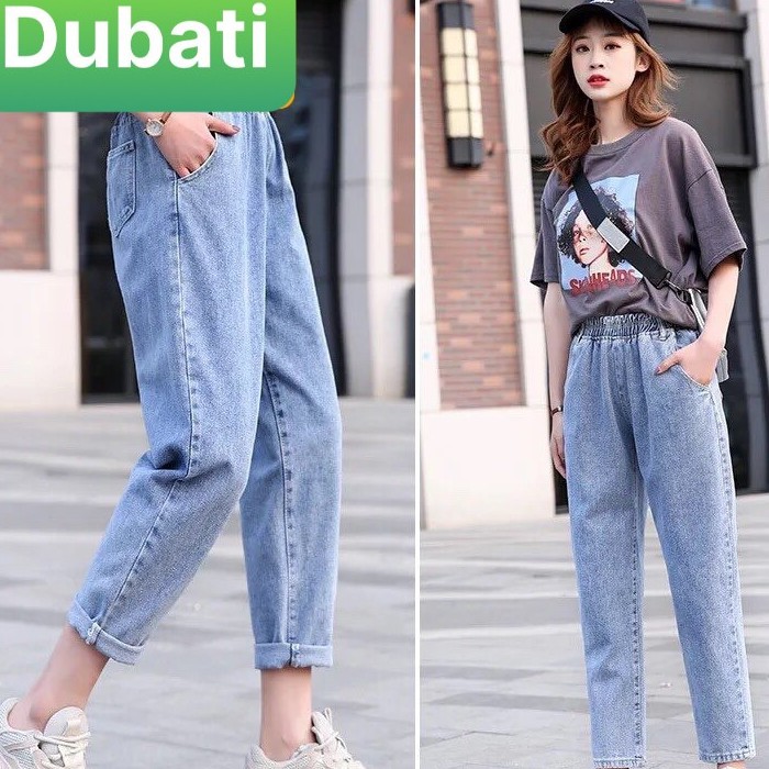 QUẦN BAGGY JEAN NỮ CHẤT BÒ XANH LƯNG THUN LƯNG CAO NÂNG MÔNG NHẬT BẢN CAO CẤP - DB 330 - DUBATI FASHION