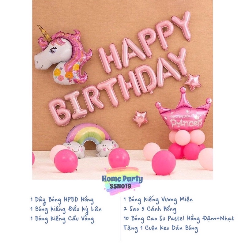 Set Bóng ngựa Pony Backdrop Thiết Kế Tên Theo Yêu Cầu Có Thể Đổi Màu Ngựa Theo yêu thích Tặng Bơm Và keo