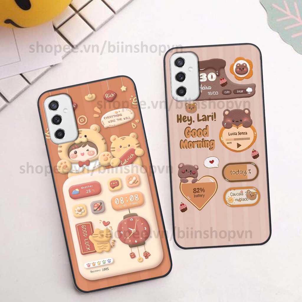 Ốp Samsung M52 5G in 3D icon gấu nổi siêu xinh, siêu đáng yêu, cá tính phong cách