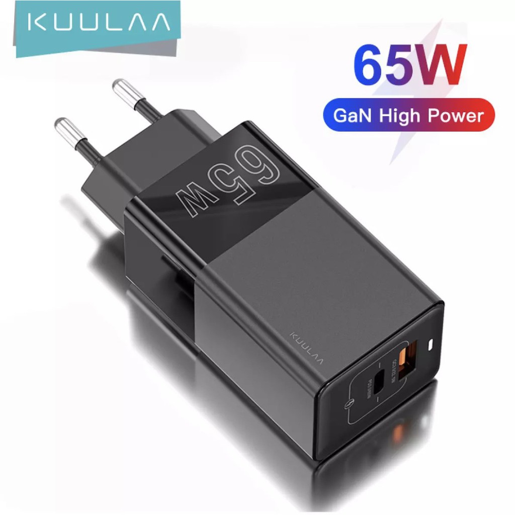Cốc Sạc KUULAA GaN 65W Và Dây Sạc KUULAA PD-PD 60W, PD-Lightning 20W