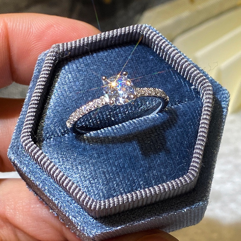 Nhẫn Zircon Siêu Lấp Lánh Mới 2022 | Bông Tai Mạ Bạch Kim Đính Kim Cương Nhân Tạo Sang Trọng