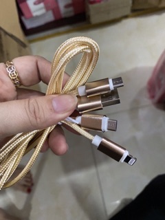 Dây Cáp Dù Sạc Điện Thoại 3 Đầu