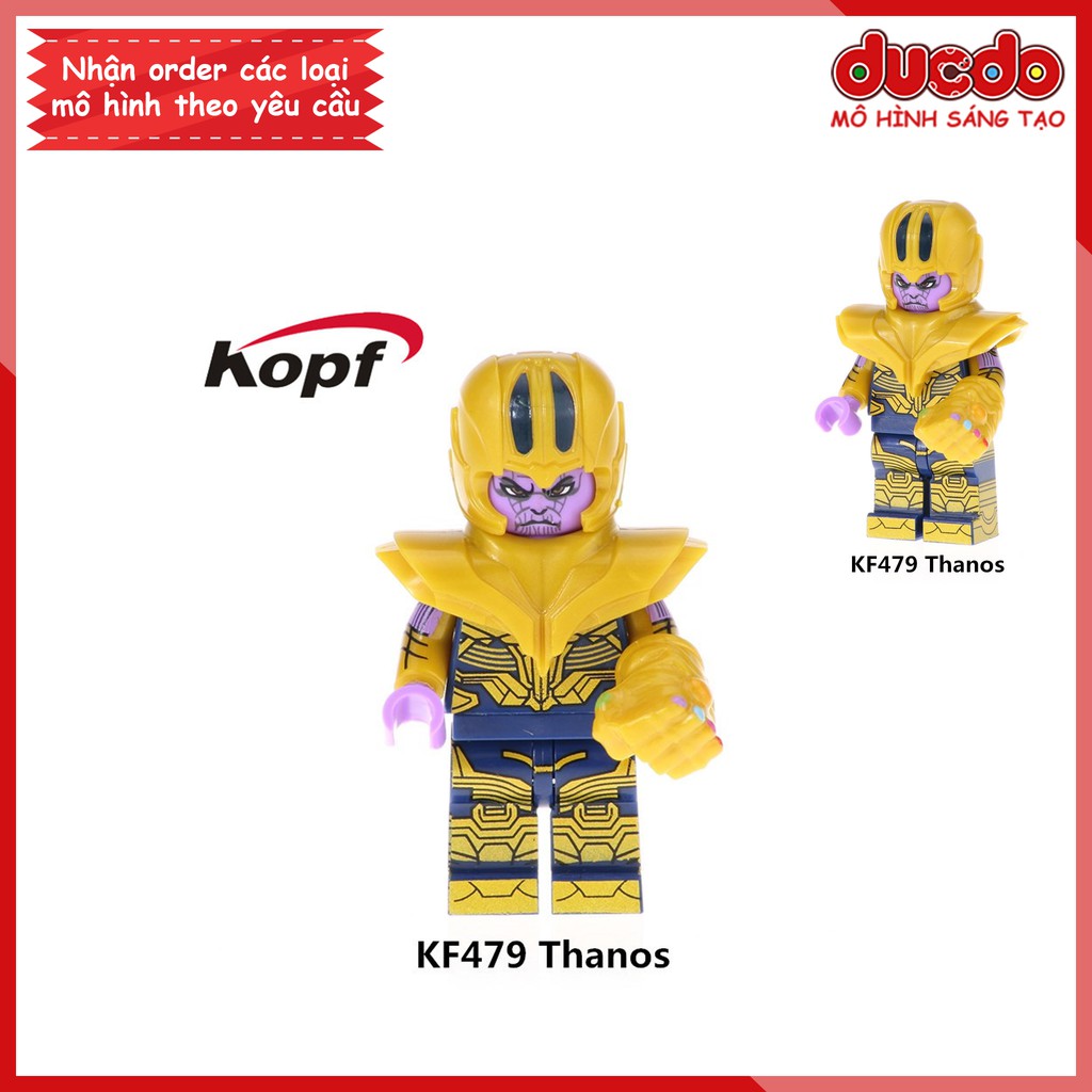 Minifigures siêu ác nhân vũ trụ THANOS kèm găng tay - Đồ chơi Lắp ghép Xếp hình Mini SuperHero Iron Man KF479