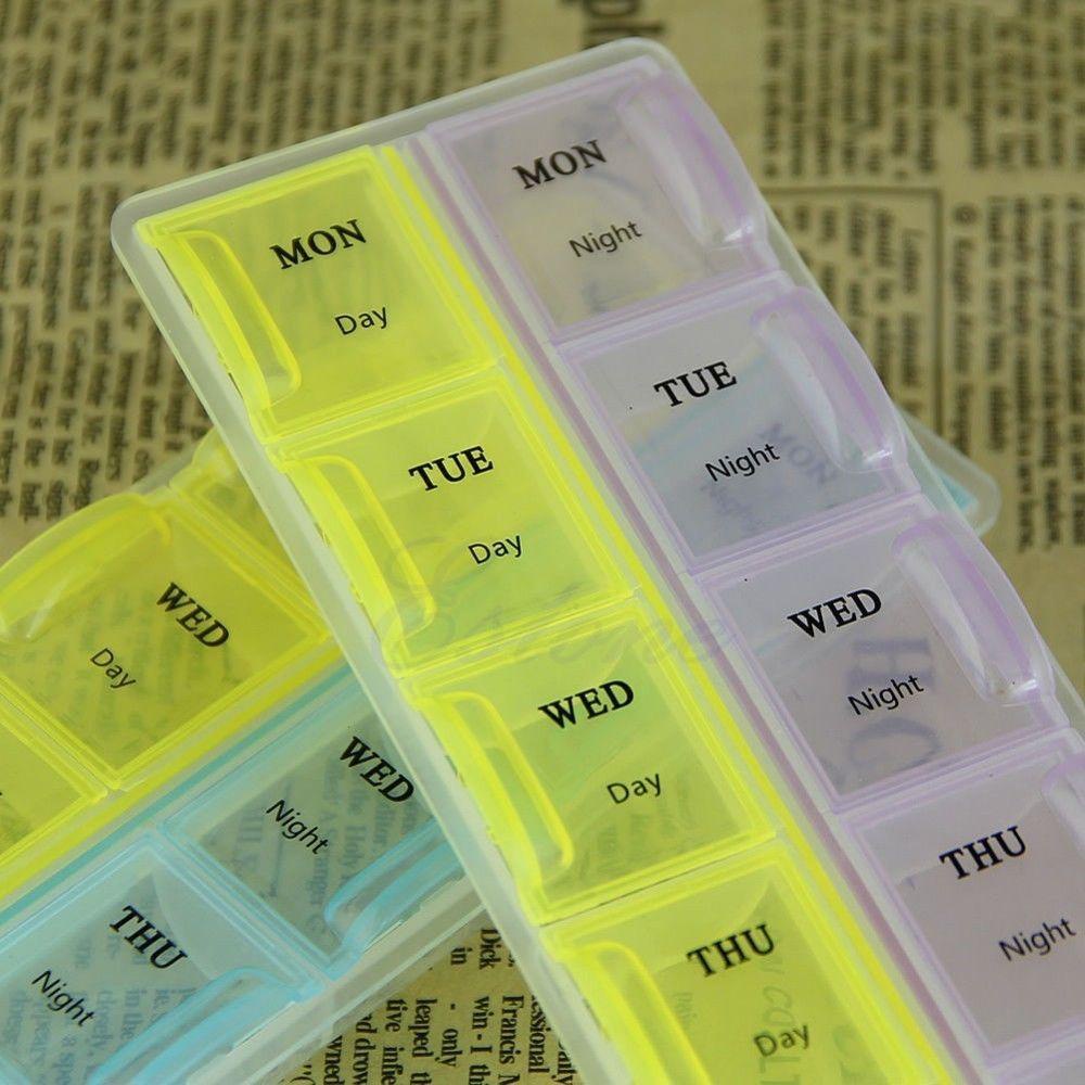 Hộp Đựng Thuốc 14 Ngăn Bằng Nhựa Tiện Dụng Cho Văn Phòng / Mang Theo Du Lịch