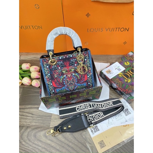 Túi D"ior Lady Hoạ Tiết