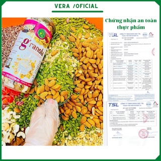 Granola siêu hạt & quả nofa 500gr, ngũ cốc giảm cân thêm macca, dâu tây