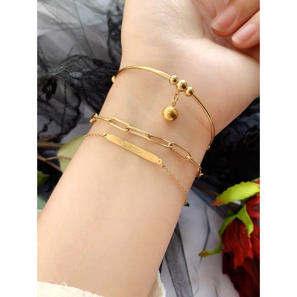 Vòng Đeo Tay Bằng Thép Titan Cao Cấp Thời Trang | Generous Vớ Chống Thấm Nước Không Dị Ứng Phong Cách Cơ Bản
