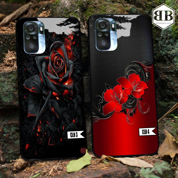 Ốp lưng kính cường lực Xiaomi Redmi Note 10 hình hoa hồng bao đẹp,bao phê