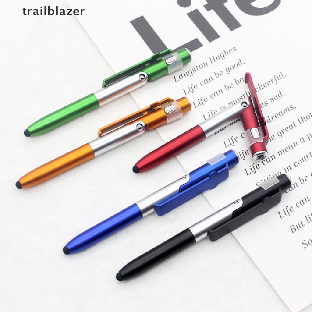 trailblazer Multifunction 4 in 1 Touch Screen Ballpoint Pen Folding LED Light Mobile Stand UIO