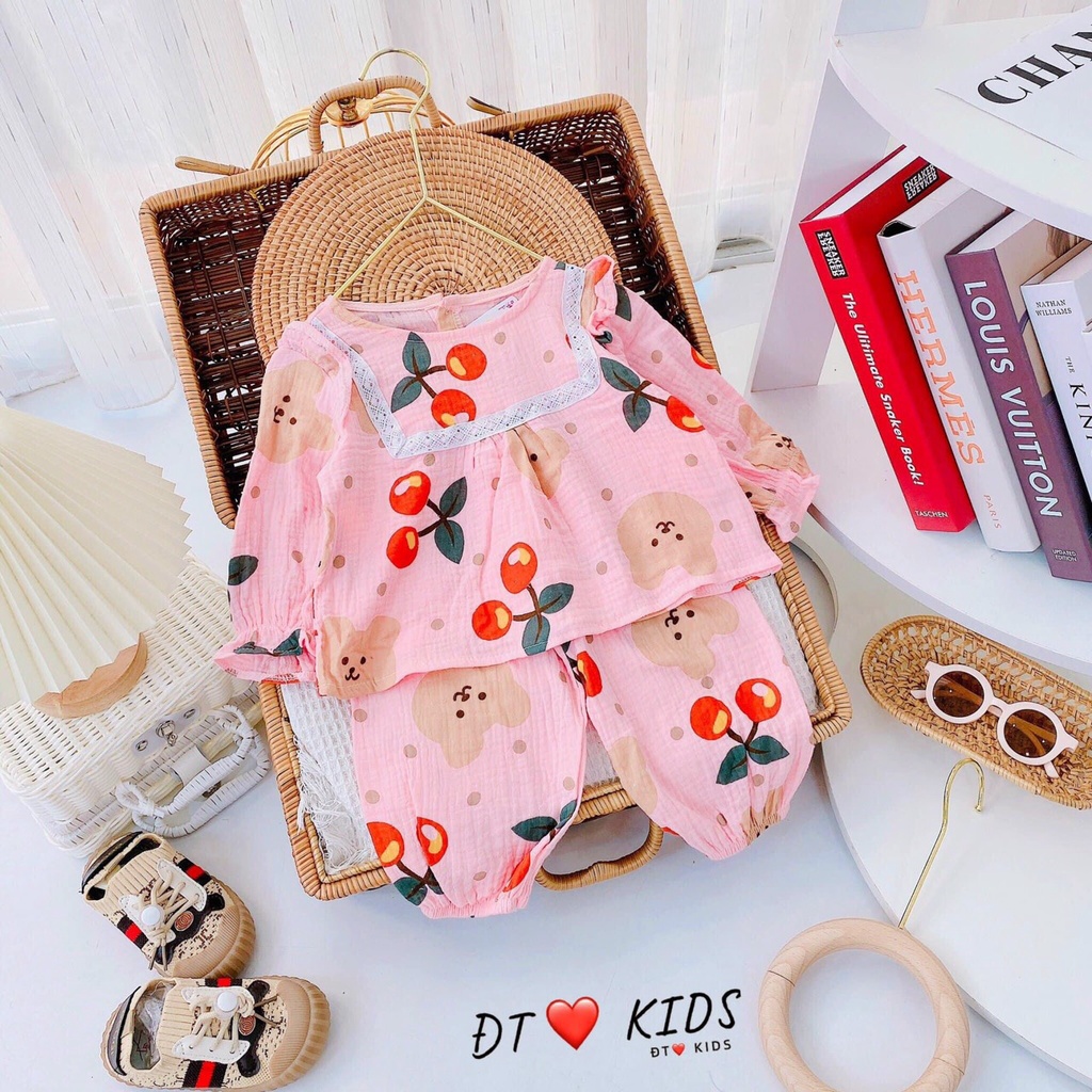 Bộ đũi muslin dài tay cho bé