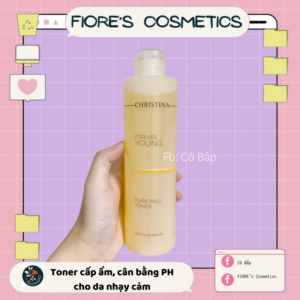 Toner làm sạch cấp ẩm cân bằng PH cho da khô nhạy cảm Christina Forever Young Purifying