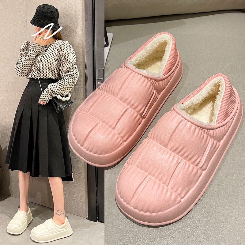 Tikp Giày nữ dép bánh mì Giày dép Giày nam Dép Bông Nữ Giữ Ấm Chống Trượt Chống Nước Ngoài trời Trong nhà Dép 5 Màu Size: 36-45Trong nhà