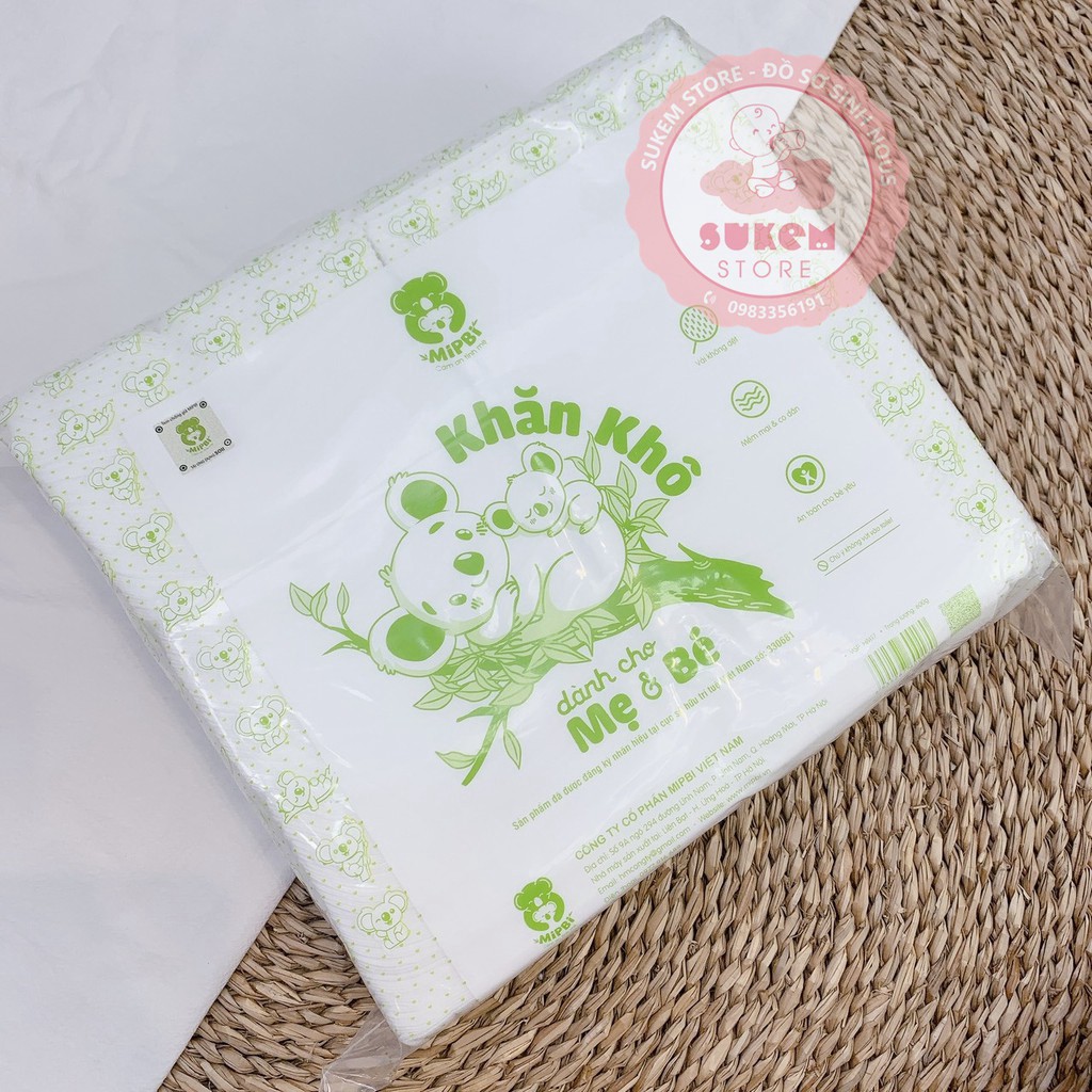  Giấy Khô/Khăn Vải Khô Đa Năng Mipbi Mềm, Dai, An Toàn Cho Bé (300g/600g/900g)