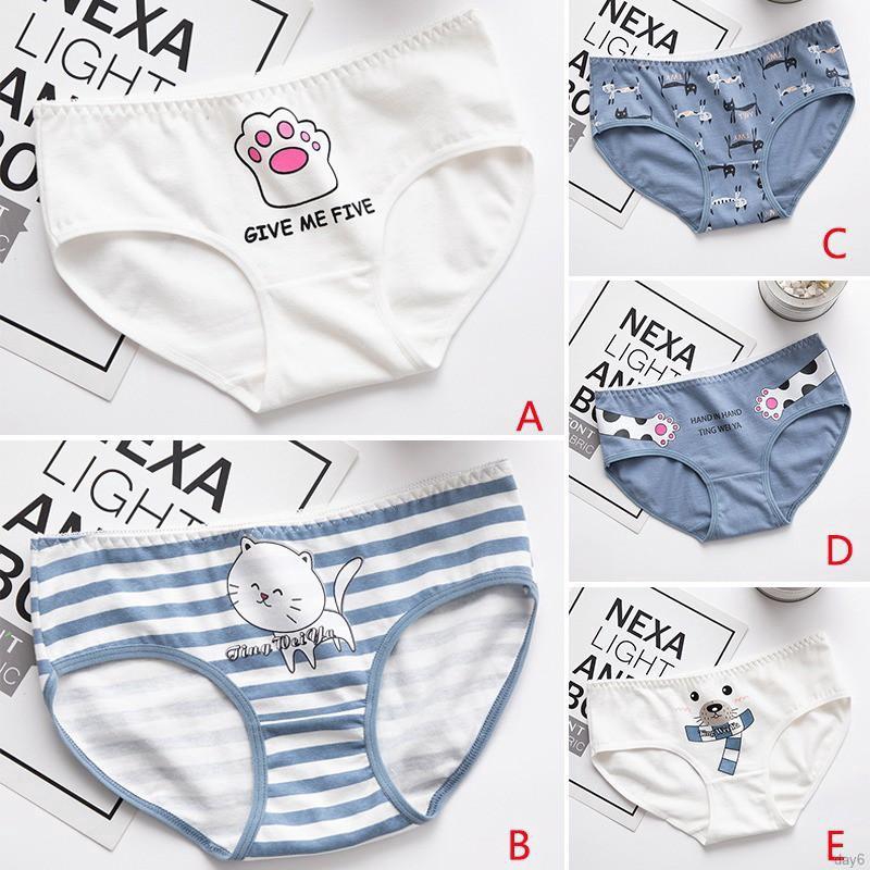 Quần lót cotton hình hoạt hình phong cách Hàn Quốc