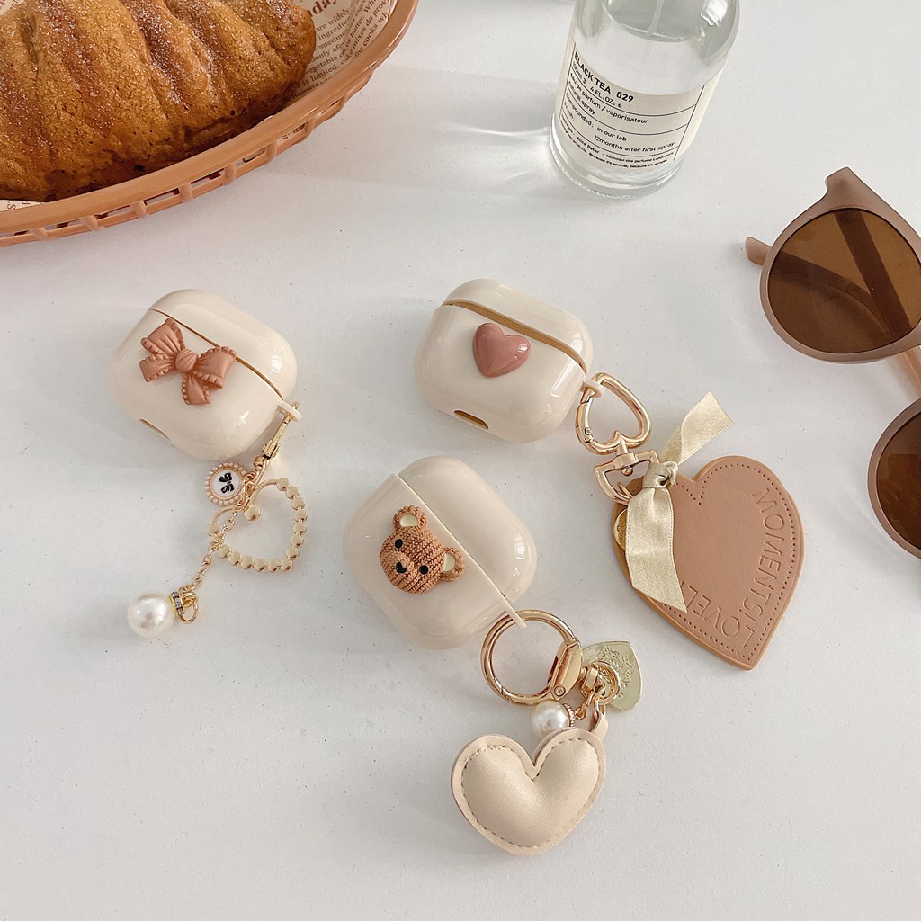 Vỏ Bảo Vệ Hộp Sạc Tai nghe không dây Lenovo LP40 Bằng TPU Mềm Hình Gấu Đính Hạt