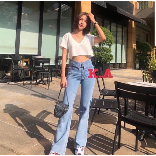 Áo croptop basic cổ tim