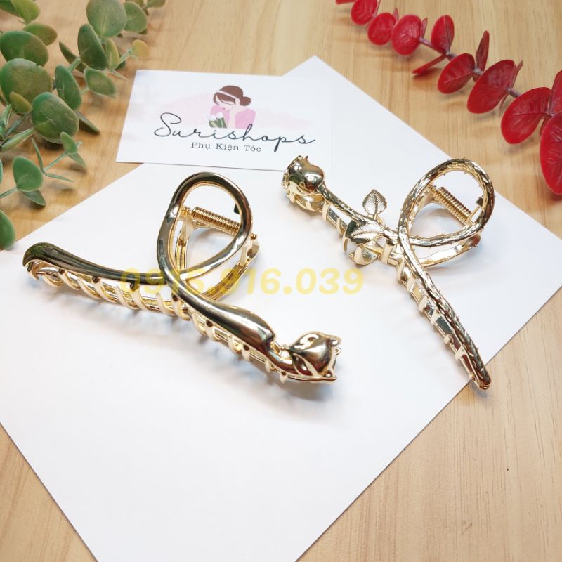 Kẹp Tóc Kim Loại Hình Hoa Hồng, Kẹp Tóc Hình Hồ Ly