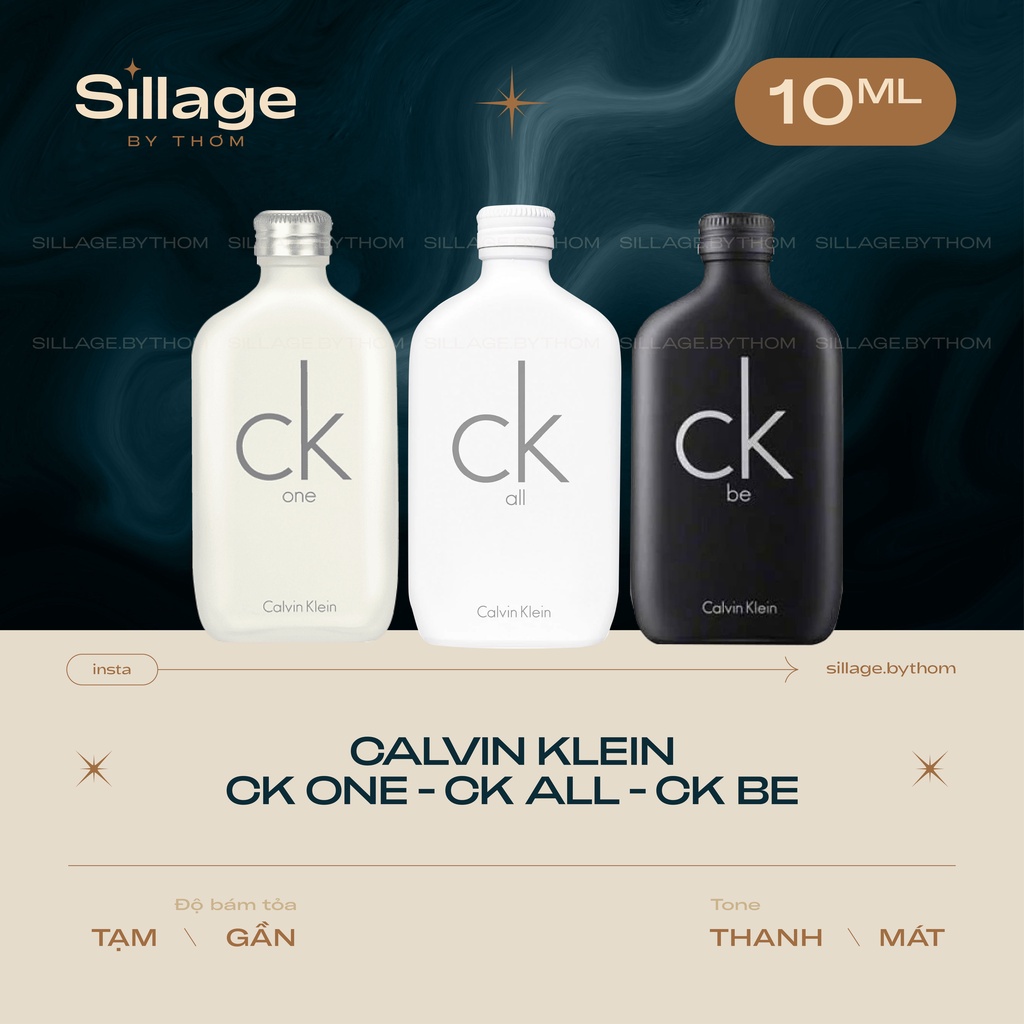 Mẫu thử nước hoa C A L V I N  K L E I N  CK ALL CK BE CK ONE EDT