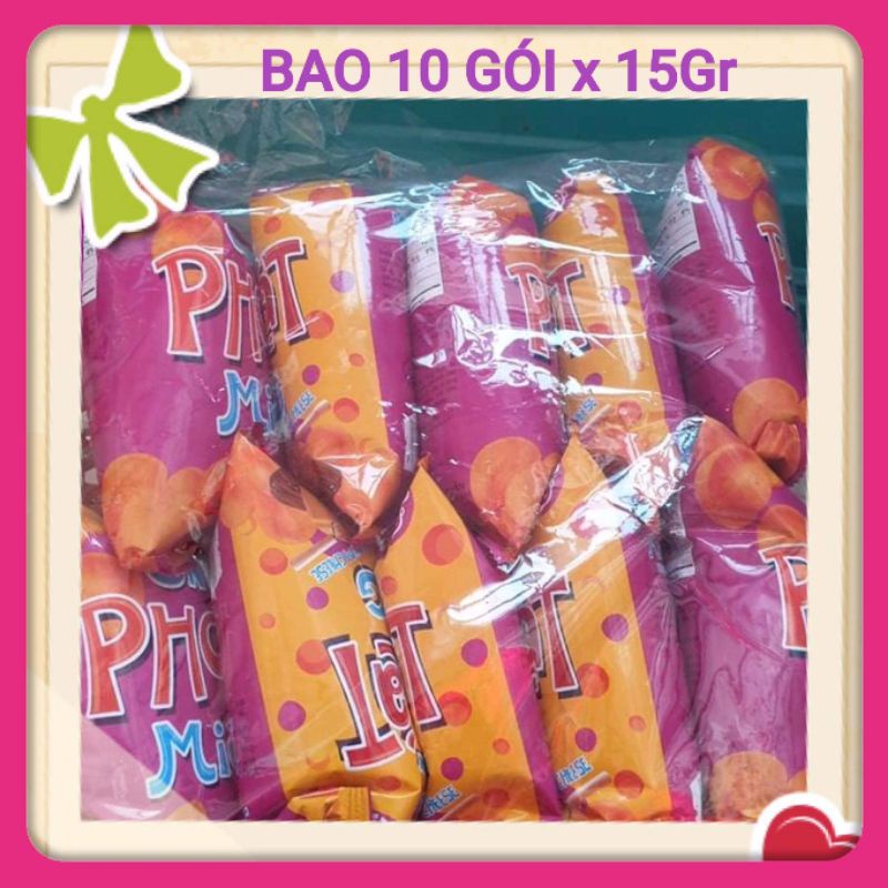 💥BỘ 10 GÓI BÁNH SNACK PHO MÁT MIẾNG x 15Gram