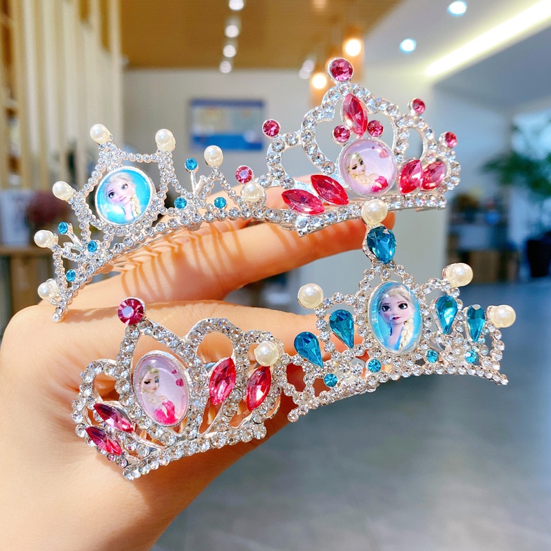 Lược Cài Tóc Hình Vương Miện Công Chúa Frozen Dễ Thương Cho Bé Gái
