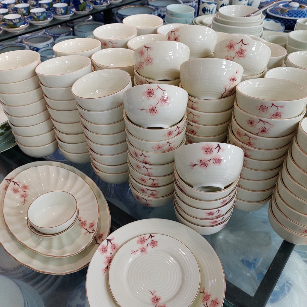 Bát ăn cơm Bát tràng, Bát con nhiều mẫu mã theo Bộ mặt trời hoặc họa tiết riêng: kích thước tiêu chuẩn đk 10.5