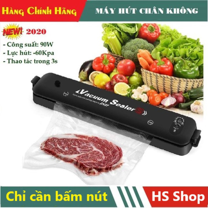 (Bán sỉ) Máy hút chân không VACUUM Sealer bảo vệ thực phẩm sử dụng cực đơn giản và hiệu quả - Tặng kèm 15 túi chân không