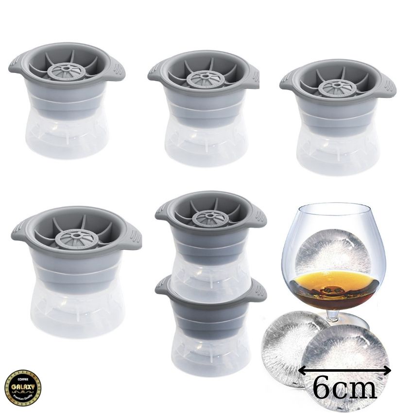 Khay đá khuôn làm đá viên silicone hình viên bi tròn 6cm an toàn tiện lợi cao cấp Galaxy Coffee có bán sỉ.