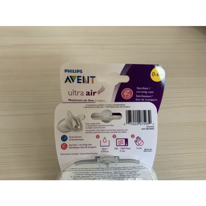 Ty ngậm Philips AVENT không hình 0-6 tháng SCF244/20