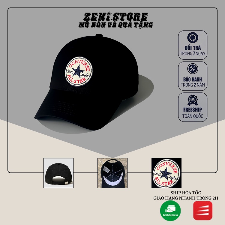 Mũ lưỡi trai, Nón kết xuất khẩu Zeni Store thêu logo nổi Con.ver Siêu HOT Freeship, Full Hộp