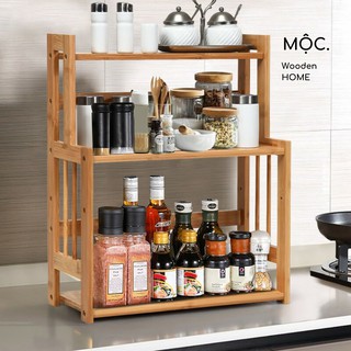 Kệ Để Gia Vị 2 Tầng, 3 Tầng / Kệ Đa Năng Gỗ Thông - Mộc. Wooden HOME