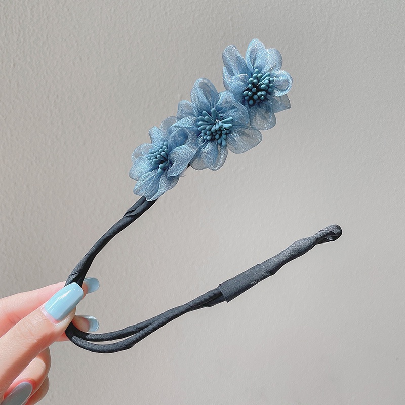 Dây buộc tóc đính hoa vải organza xinh xắn