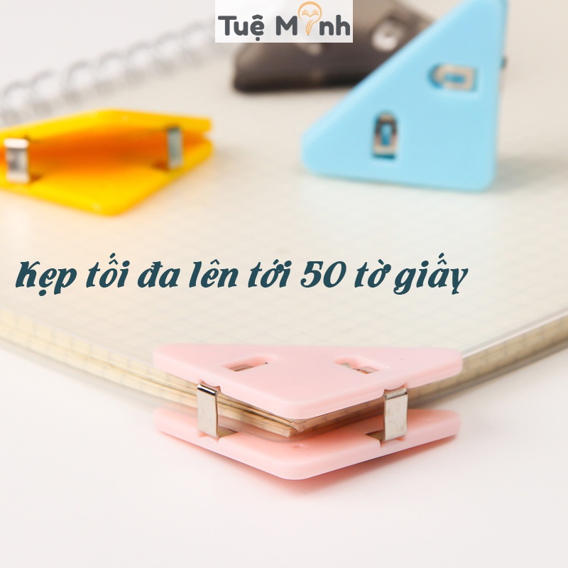 Kẹp giấy tam giác nhựa màu Pastel K47 kẹp tài liệu, đánh dấu cố định trang sách nhiều màu