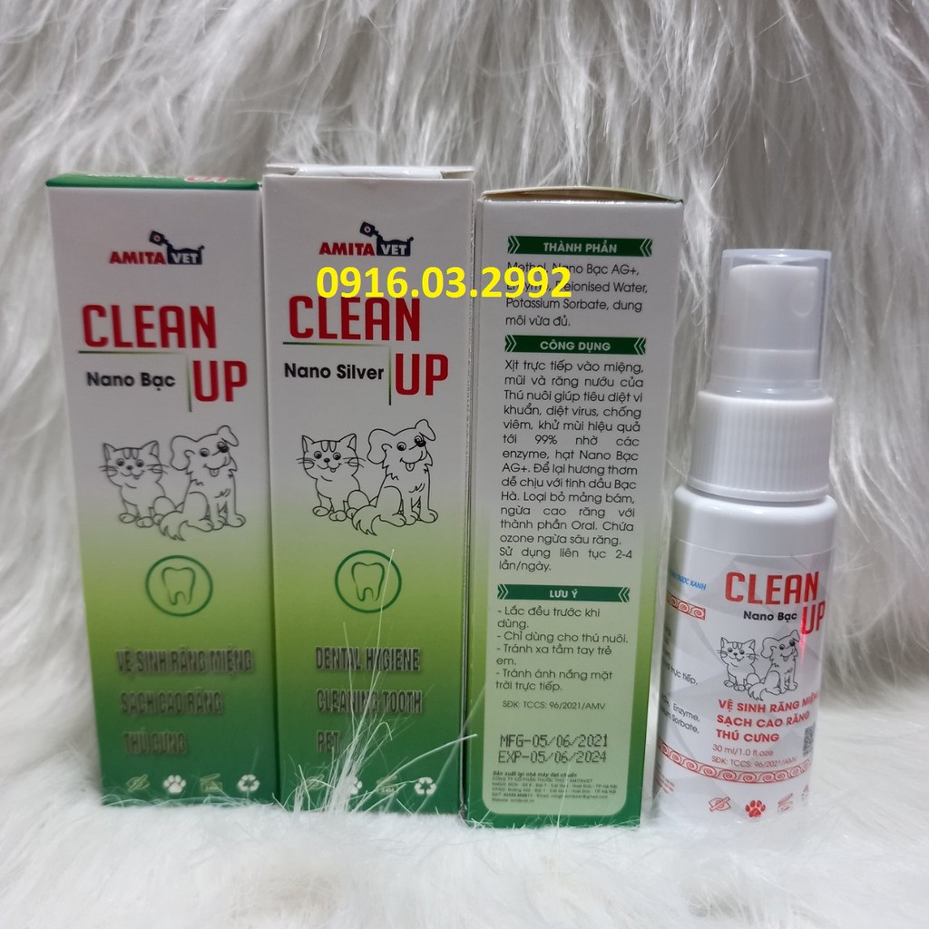 Xịt thơm miệng chó mèo, Xịt ngừa sâu răng khử mùi hôi miệng chó mèo 30ml