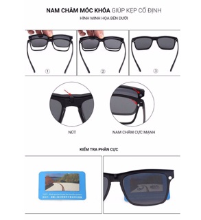 Kính CẬN - RÂM 6in1 tròng POLAROID phân cực (5 tròng râm)
