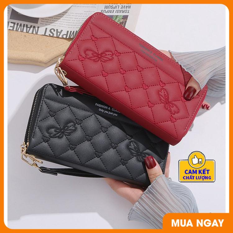 Ví bóp nữ cầm tay 2 ngăn khóa sang trọng họa tiết xinh xắn thời trang nhiều ngăn tiện dụng ST953