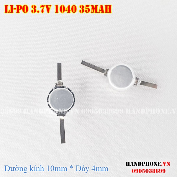 Pin Lipo 3.7V 1040 35mAh thay thế cho Tai Nghe Bluetooth, Máy Trợ Thính, Mic Trợ Giảng