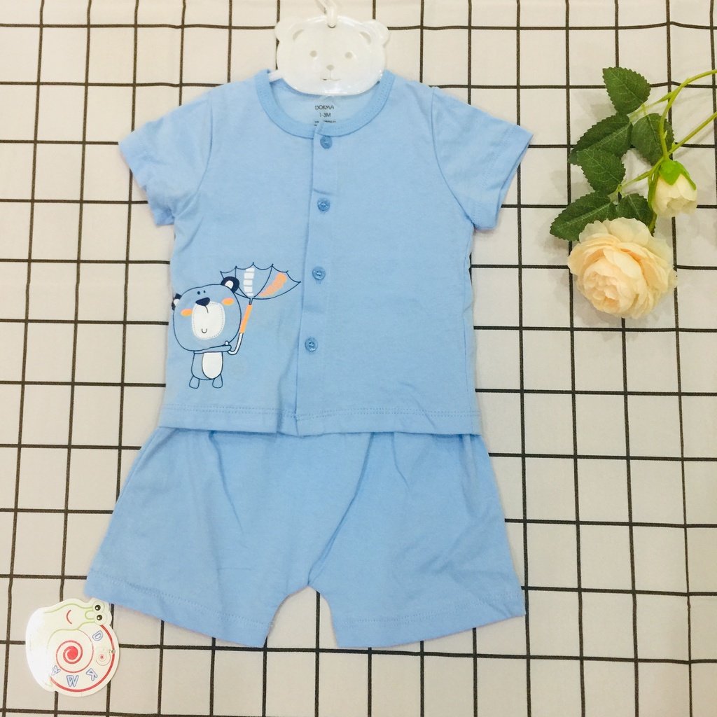 Bộ quần áo cộc tay mùa hè cho bé gái Dokma bé trai sale DQ712