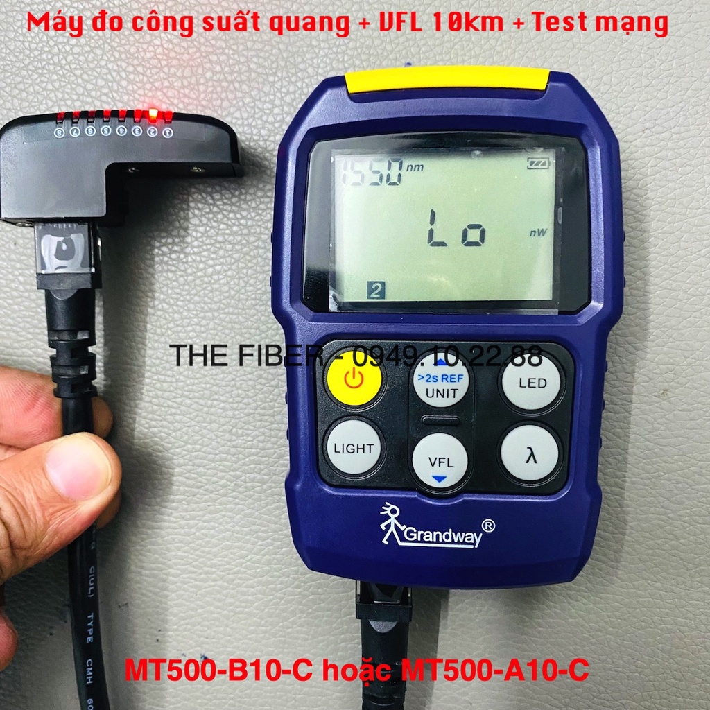 Máy đo công suất quang + VFL 10km + Test mạng MT500-A10-C MT500-B10-C Grandway
