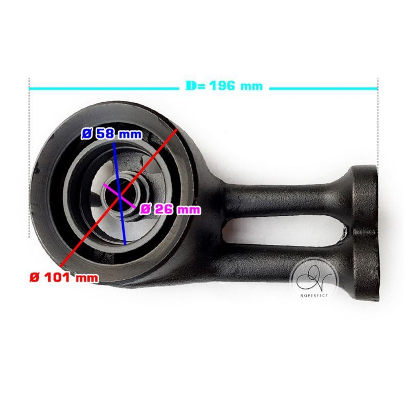 Họng Gang + Mâm Chia Lửa Φ 10cm Lọt Lòng 5.8cm, Đầu Hâm 3cm (Chất liệu atimon hợp chất nhôm )