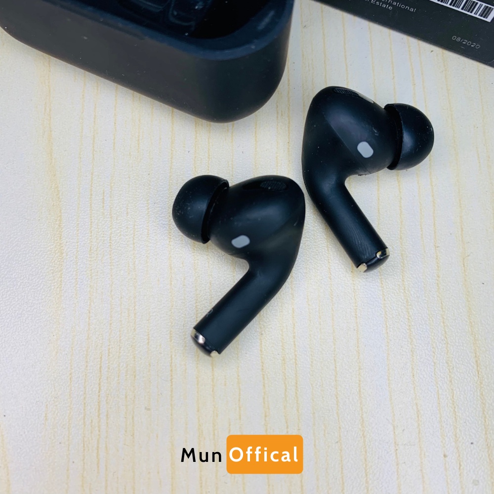 Tai Nghe Bluetooth TWS PRO Đen Nhám Chống Ồn Sạc Không Dây  Định Vị Đổi Tên Tháo Tai Dừng Nhạc
