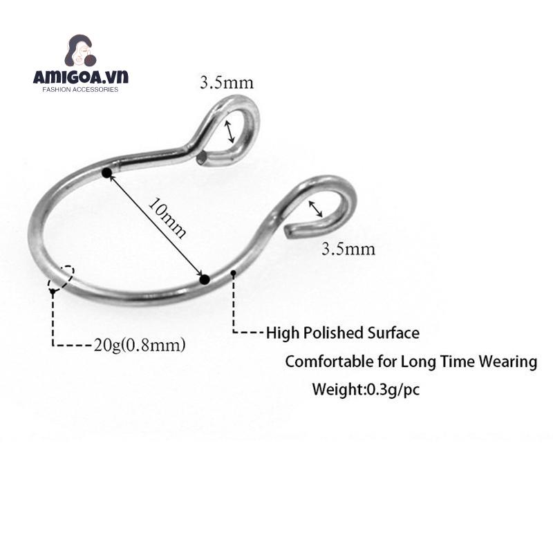 ✨✨KHUYÊN MŨI TRÒNKhuyên Thép Y Tế - Khuyên Mũi Nửa Vòng